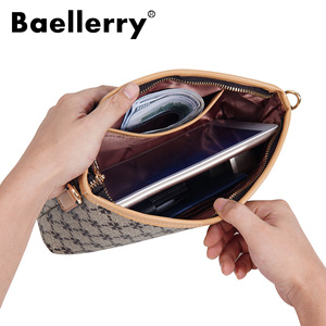 Sac bandoulière Baellerry gris à motif écossais, fermeture éclair, résistant à l'eau, usage quotidien - Product Image 2
