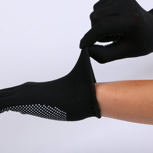 Gants de travail en nylon à points moulés antidérapants compatibles avec les écrans tactiles, taille unique, noirs, gants de sécurité polyvalents - Product Image 1