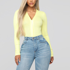 Femmes <span class=keywords><strong>Col</strong></span> En <span class=keywords><strong>V</strong></span> À Manches Longues <span class=keywords><strong>Body</strong></span> Noir Pour Les Femmes - Product Image 5