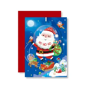 بطاقات معايدة لطيفة مخصصة بسعر الجملة مع أظرف من الورق المطبوع بطاقات معايدة هدية عيد الميلاد المجيد بطاقات معايدة