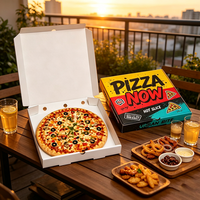 Boîte à pizza en carton recyclable à impression personnalisée, boîte à pizza jetable conforme à la norme PPWR, emballage écologique pour pizza à emporter, pique-nique, nourriture