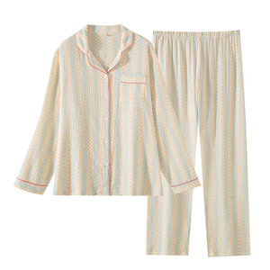 [Crepe Diary] Chemises <span class=keywords><strong>de</strong></span> <span class=keywords><strong>nuit</strong></span> longues pour femmes, 100% <span class=keywords><strong>coton</strong></span> tissé imprimé, double couche, col rabattu, manches longues - Product Image 5