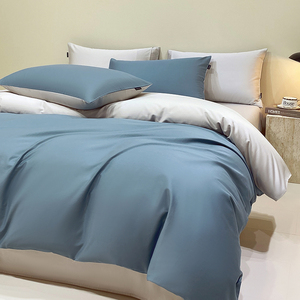 Sunny Textile vente en gros coton égyptien couleur unie Double sort simple reine bleu ensembles <span class=keywords><strong>de</strong></span> housse <span class=keywords><strong>de</strong></span> couette - Product Image 3