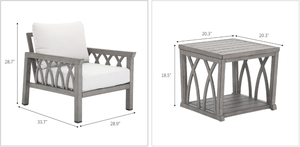 3-teiliges Aluminium-Outdoor-Komfort-Gesprächsset für Wohnzimmer und Innenhof mit 2 wetterfesten Sofas und abnehmbaren Elementen - Product Image 2