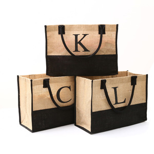 Wedding Custom Name Eco Reusable Carrying Bags Women Beach Handbag Tote Laminated Grocery Promotional Shopping Handbags Jute Bag