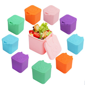 OEM ODM Food Grade Silicone Sauce Dip Container Ice <b>Cube</b> Mold BPA-Free Salad Dressing Containers Lunch <b>Box</b> - Product Image 1