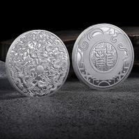 Chine usine défi fabrication de pièces en gros pièces porte-bonheur chinoises personnalisé argent vierge feng shui souvenir cadeau pièce en métal dragon