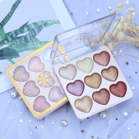 Nouvelle tendance Logo personnalisé marque privée 9 couleurs Palette de surligneurs Poudre scintillante Bronzer Palette de surligneurs