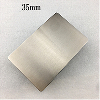 Grosir gesper sabuk persegi panjang unik 3.5cm 4.0cm gesper pelat baja tahan karat Oval halus untuk sabuk kulit