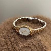 Montre à quartz IEKE vintage, luxe léger, nacre profonde, or, femme, étudiante, alliage, bracelet en acier 10 mm, acier 304, aiguille