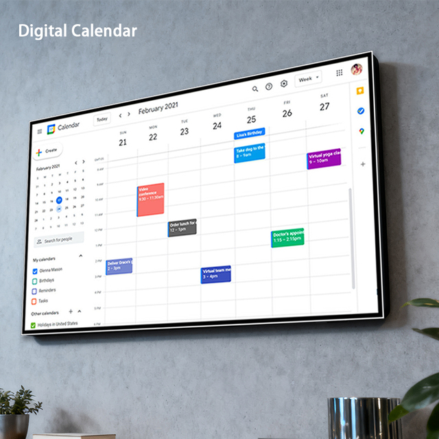Commercial Wall Mount Digital Touch Screen Display for Retail Store Shopping Mall Education Android Tablet Calendar Function