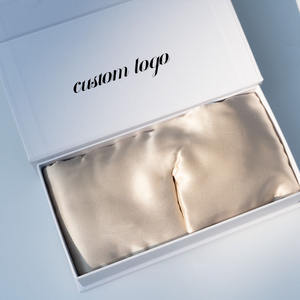 Kadın erkek yumuşak karartma 100% dut ipek uyku maskesi göz kapağı eyemask büyük ipek göz maskesi ile ayarlanabilir Velcro - Product Image 2