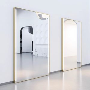 Espejo de Salón LED de Estilo Nórdico con Gabinete Integrado para Herramientas de Peluquería Profesional, Minimalista, Duradero y de Alta Gama - Product Image 4