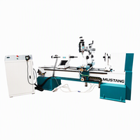 Tour à bois CNC Mustang MT1530W 4 axes, diamètre 300 mm, longueur 1500 mm, machine à tourner le bois pour pieds de table et meubles