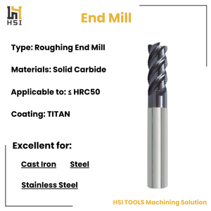Fresas de extremo de desbaste fino de carburo sólido con perfil HR Molino de extremo áspero progresivo de corte multitarea - Product Image 2