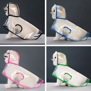 Ropa impermeable para perros Chubasquero transparente para mascotas Equipo de lluvia estilo Poncho con sombrero Lluvia - Product Image 3