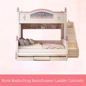 Детская деревянная двухъярусная кровать для мальчиков и девочек с ограждением, классная креативная детская кровать, китайский поставщик - Product Image 6