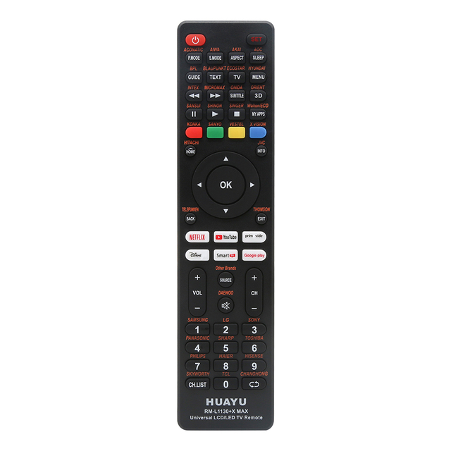 Universal Multi-Brand Smart TV Remote Control with LED Touch Control 4 Buttons 2 AAA Battery