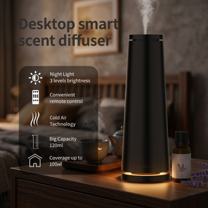 Diffuseur de parfum sans eau à commande à distance pour table, 100 à 200 ㎡   Diffuseur d'huiles essentielles 120 ml - Product Image 1