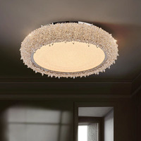 Plafonnier LED en cristal de style français, luxueux et haut de gamme pour chambre à coucher, avec gradation progressive premium et contrôle intelligent Tmall Genie