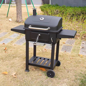 <span class=keywords><strong>Barbecue</strong></span> au charbon de bois réglable en hauteur pour l'extérieur, robuste, avec cheminée et thermomètre - Product Image 5