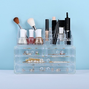 Clear Acrylic Makeup Organizer Cosmetics Storage Box With Plastic Storage Drawers Layered Plastic Cosmetic Organizer