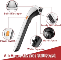 Brosse de nettoyage électrique sans fil SEB Luxury Metal pour barbecue – Nettoyeur de barbecue extérieur rechargeable, nettoyage rapide et conception sûre et durable