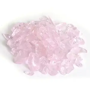 10-20mm Große Größe Dekorative Feuer Glas Kies Perle Rosa Glas