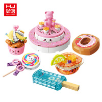 HW enfants nouveau jeu assemblage briques jouer maison jouets à la mode ornements restauration rapide dessert construire amusant blocs de construction filles enfants ensemble