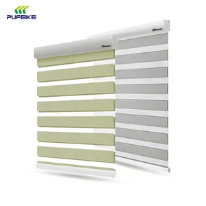 motorized electric manual cordless zebra blinds and curtains for window