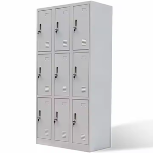 Couleur personnalisée nouveau design 9 portes armoire bébé de petite taille pour auberge vêtements bureau stockage armoire en acier inoxydable prix - Product Image 1