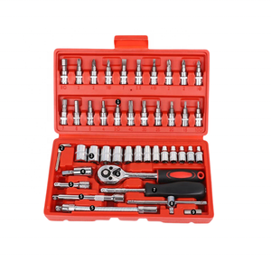 Juego de 46 Llaves de Trinquete de 1/4, Acero al Cromo Vanadio, Llaves de Trinquete Rápidas, Herramientas de Reparación de Automóviles - Product Image 1