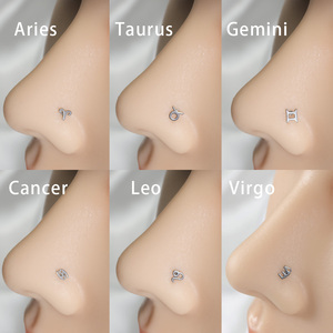 Clous d'oreilles mignons en acier inoxydable plaqué argent S/<span class=keywords><strong>L</strong></span>/I, 12 constellations et horoscopes, pour fiançailles, fêtes, mariages et cadeaux - Product Image 6