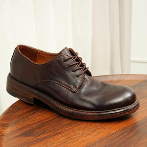 Zapatos de Cuero Casuales de Negocios para Hombre - Zapatos Transpirables con Aumento de Altura y Suela Lavada - Zapatos de Cuero Genuino Hechos a Mano - Product Image 4