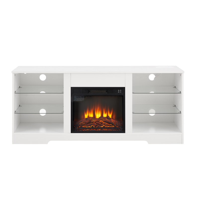 stand tv with fireplace and led light 120 cm
