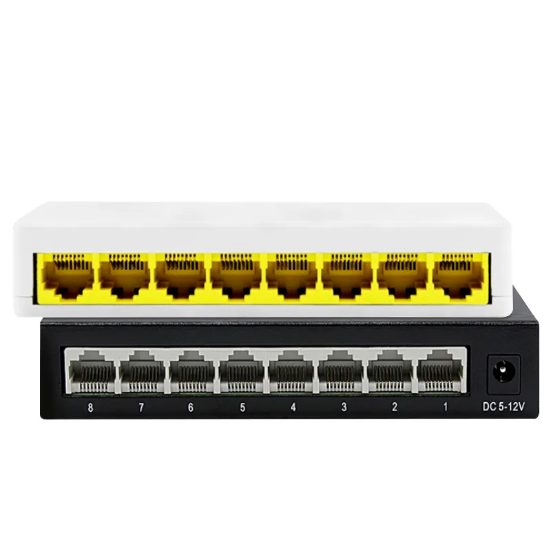 8-Port Ethernet Switch 1000Mbps/Gigabit Ethernet Desktop Switch Hub untuk jaringan rumah kamera jaringan Switch