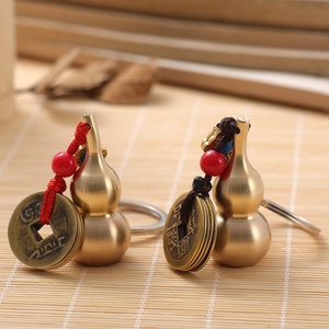Pièces de monnaie Feng Shui avec porte-clés en laiton Calabash Wu <span class=keywords><strong>Lou</strong></span> pour la longévité, les voyages en toute sécurité, la richesse, <span class=keywords><strong>le</strong></span> succès et <span class=keywords><strong>le</strong></span> porte-bonheur Feng Shui - Product Image 2