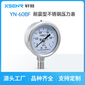 Manomètre en acier inoxydable Suzhou Xuansheng YN60BF 1Mpa, connexion filetée, diamètre 60 mm, résistant aux chocs, résistant à la corrosion - Product Image 4