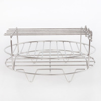 Accessoires de barbecue 2 couches support de gril étagère carrée accessoires de four support de nourriture circulaire friteuse à Air brochettes de Barbecue