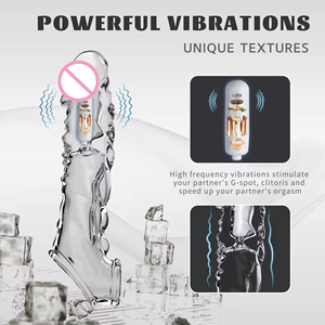 Best-selling men's transparent mace <b>vibrating</b> crystal set softcore couple toys sex toys with strong comfort - Product Image 3