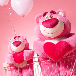 Oso de Peluche de Fresa de <span class=keywords><strong>Pixar</strong></span>, Tamaño Grande, con Diseño de Corazón Dibujable, Juguete de Peluche con Aroma a Fresa - Product Image 1