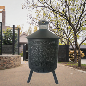 <span class=keywords><strong>Brasero</strong></span> <span class=keywords><strong>vertical</strong></span> GENO de conception cylindrique pour l'extérieur, foyer en métal haute température, autoportant, pour le camping et l'extérieur - Product Image 3