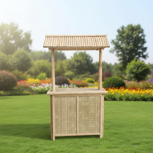 Pavillon en bambou et bois pour zones scéniques extérieures, stands de parc, décoration rurale de ferme, comptoirs de bar en bambou de style chinois - Product Image 6