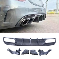 Diffuseur arrière en fibre de carbone W205 C63 pour Mercedes-Benz W205 C63 AMG Sport pare-chocs 4 portes tuyau d'échappement