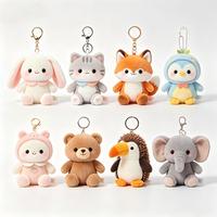 Porte-clés en peluche personnalisé en promotion, mignon dessin animé, mini jouet en peluche, pendentif de sac, cadeau promotionnel d'entreprise