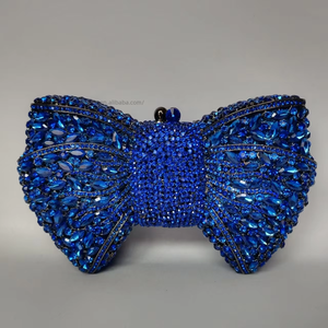 New Diamond-encrusted PU Rhinestone Bow Evening <b>Clutch</b> Wedding Full Rhinestone Crystal Chain Magnetic Clasp Evening Tanjing - Product Image 3