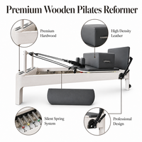 Cama Deslizante de Cinco Piezas para Ejercicios de Yoga y Fisicoculturismo, Cama de Madera para Pilates Reformer