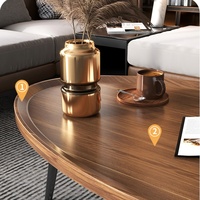 Simple moderne nordique simple maison salon petit appartement canapé table basse pieds en bois table à thé ronde