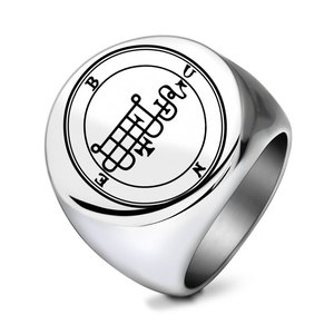 Bague ronde en acier inoxydable pour homme, 22 mm, motif note de musique dorée, bijou cadeau - Product Image 5