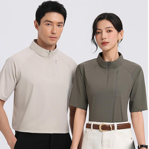 <span class=keywords><strong>Polo</strong></span> con Colletto Rialzato Personalizzabile, T-shirt Traspirante e ad Asciugatura Rapida con Cerniera per Uso Quotidiano - Product Image 2
